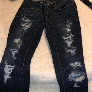 Dark wash ripped jeans AE